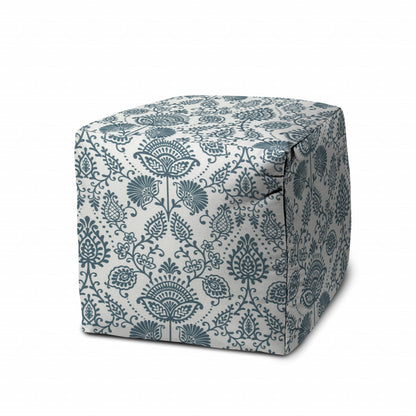 17" Taupe Polyester Cube Indoor Outdoor Pouf Ottoman