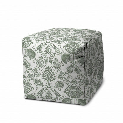 17" Taupe Cube Indoor Outdoor Pouf Cover