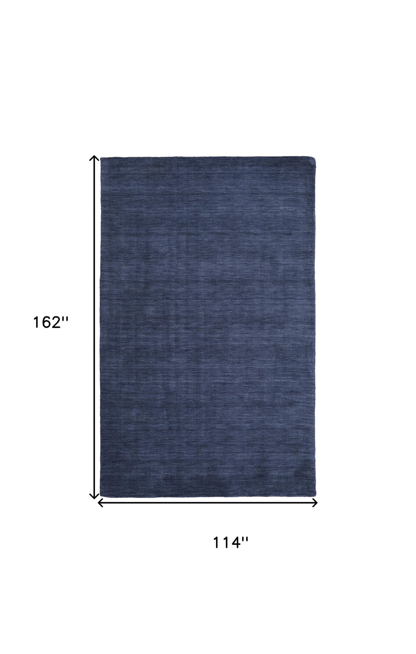 8' X 11' Blue Wool Hand Woven Stain Resistant Area Rug