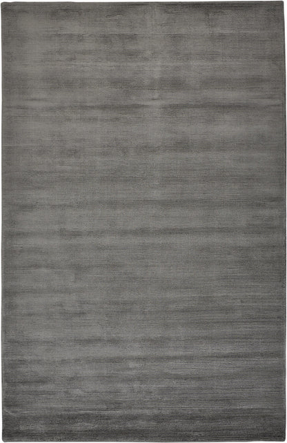 4' X 6' Gray And Black Hand Woven Area Rug