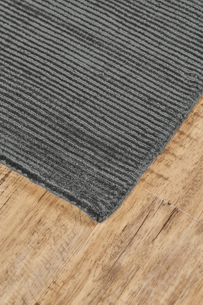 4' X 6' Gray And Black Hand Woven Area Rug