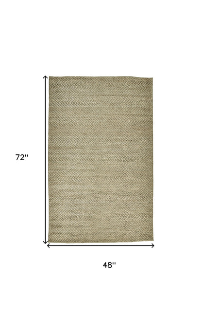8' X 11' Tan And Gray Hand Woven Area Rug