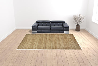 8' X 11' Tan And Gray Hand Woven Area Rug
