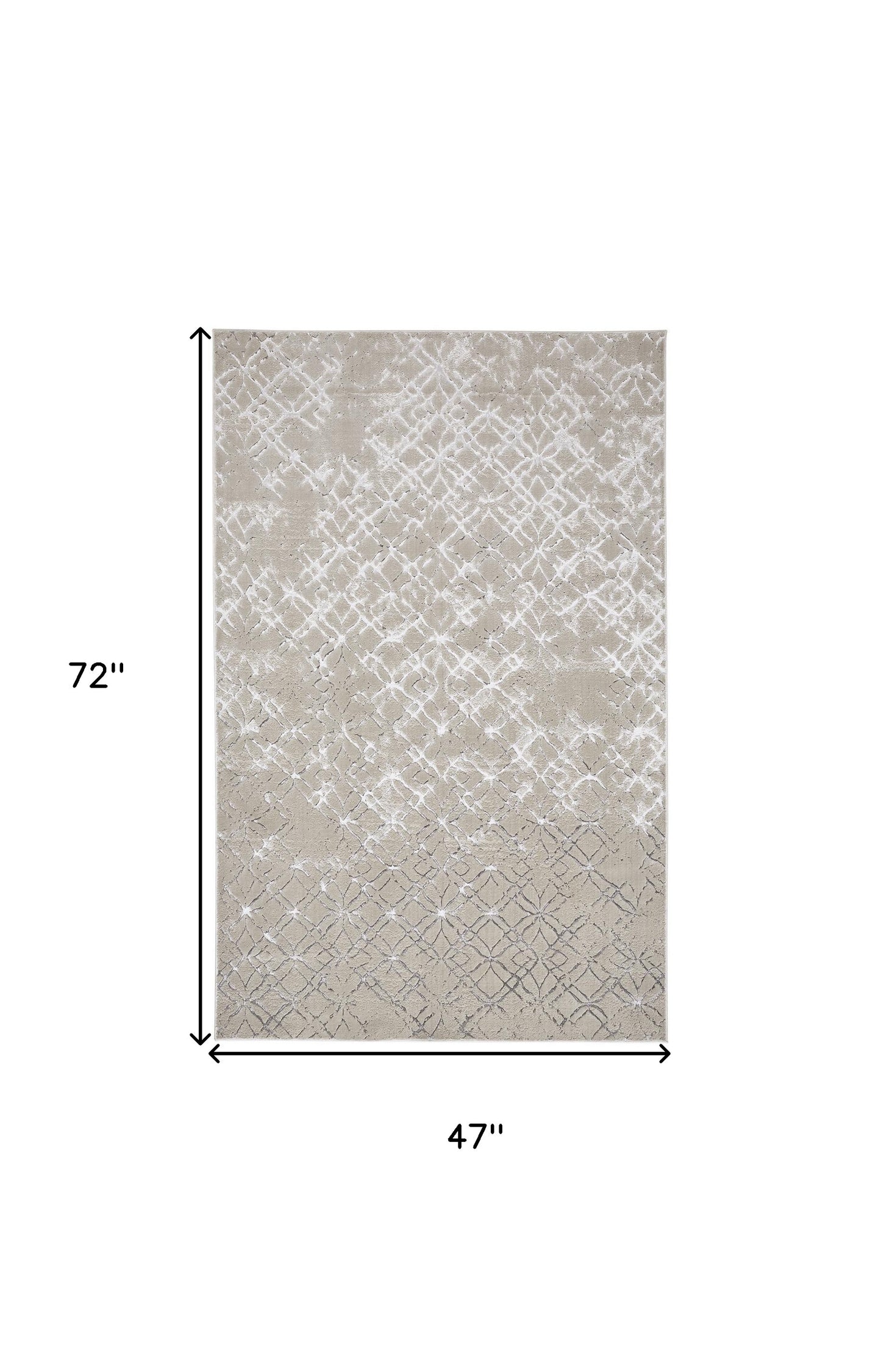 5' X 8' Silver Gray And White Abstract Stain Resistant Area Rug