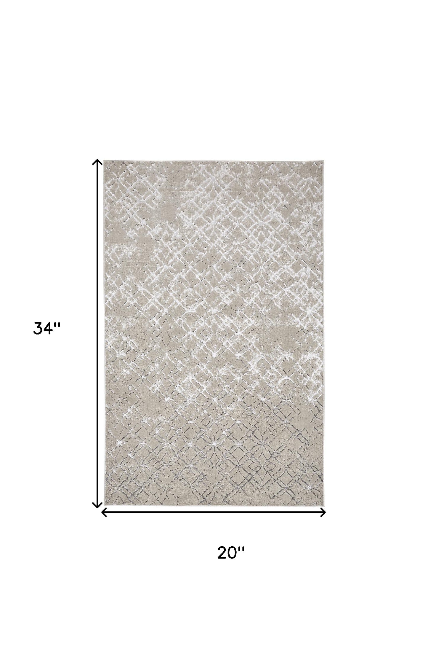 5' X 8' Silver Gray And White Abstract Stain Resistant Area Rug