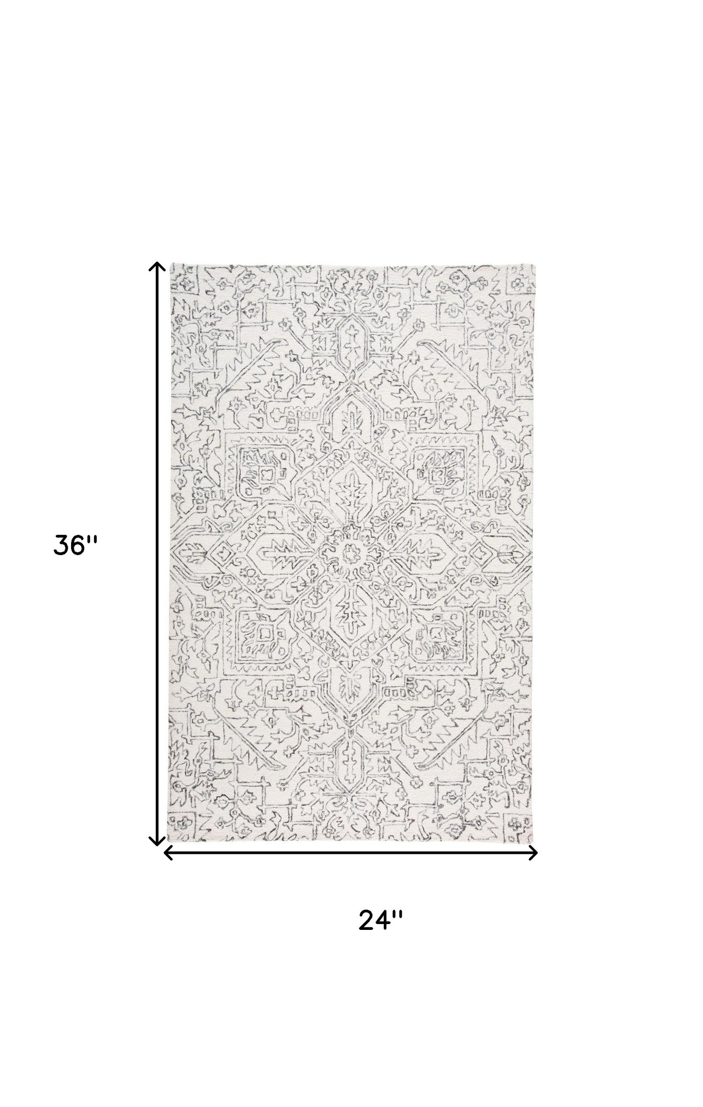 5' X 8' Ivory And Brown Wool Floral Tufted Handmade Stain Resistant Area Rug