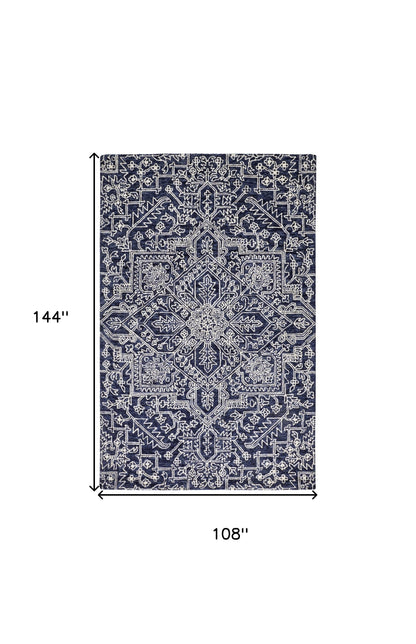5' X 8' Ivory And Brown Wool Floral Tufted Handmade Stain Resistant Area Rug