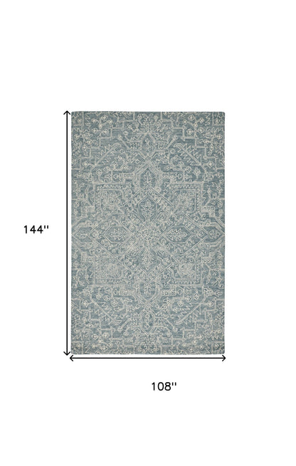 5' X 8' Ivory And Brown Wool Floral Tufted Handmade Stain Resistant Area Rug