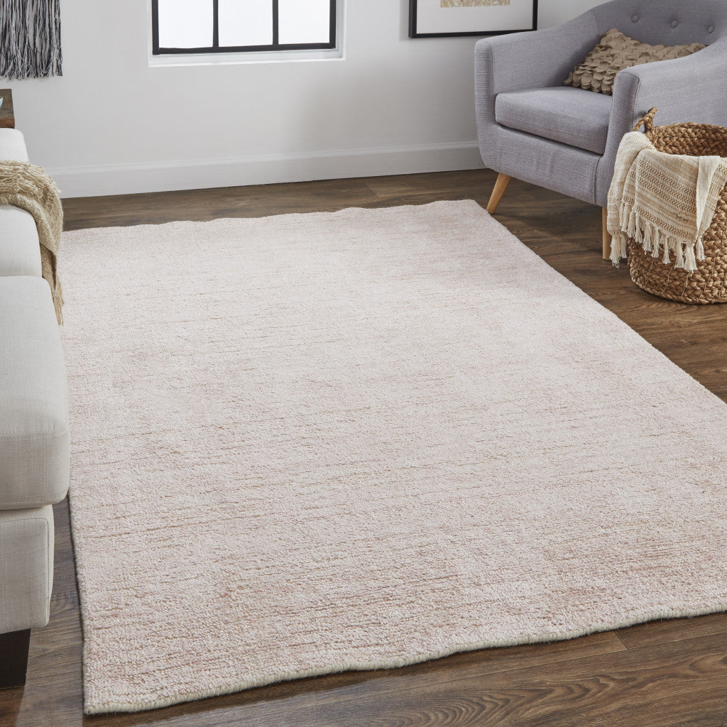 4' X 6' Pink And Ivory Hand Woven Area Rug