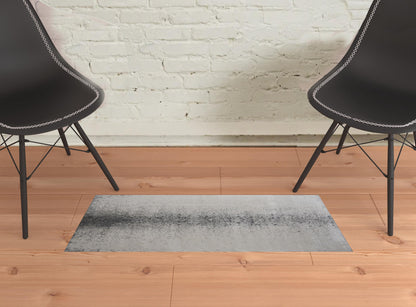5' X 8' Ivory Gray And Black Abstract Power Loom Area Rug