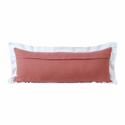 20" X 20" White And Black 100% Cotton Geometric Zippered Pillow