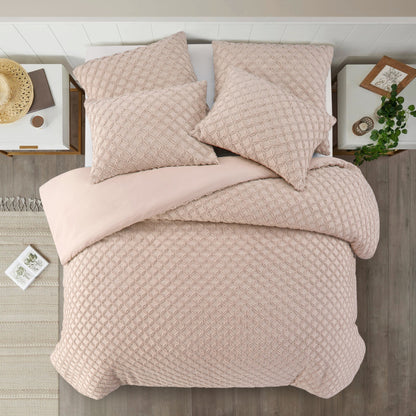 Blush Queen PolYester 180 Thread Count Washable Duvet Cover Set