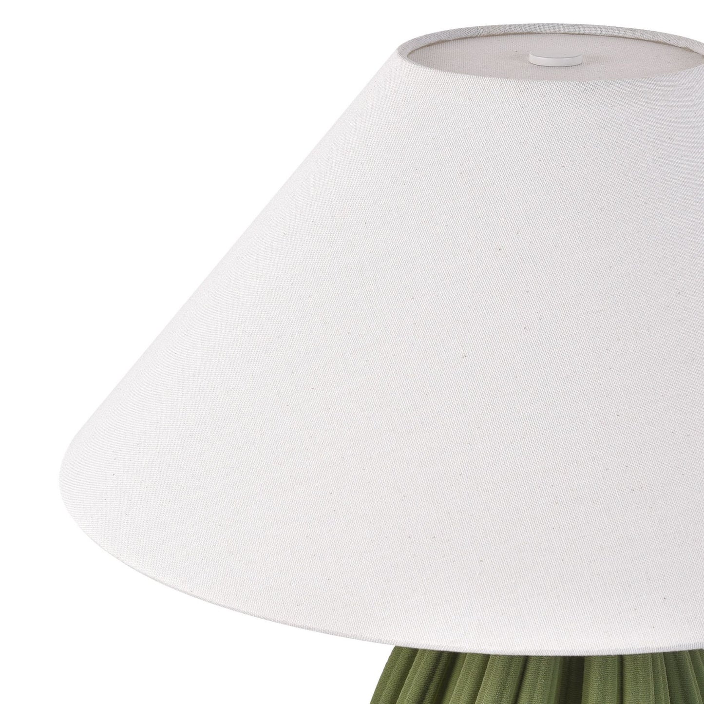 24" Green Ceramic Bedside Table Lamp With White Empire Shade