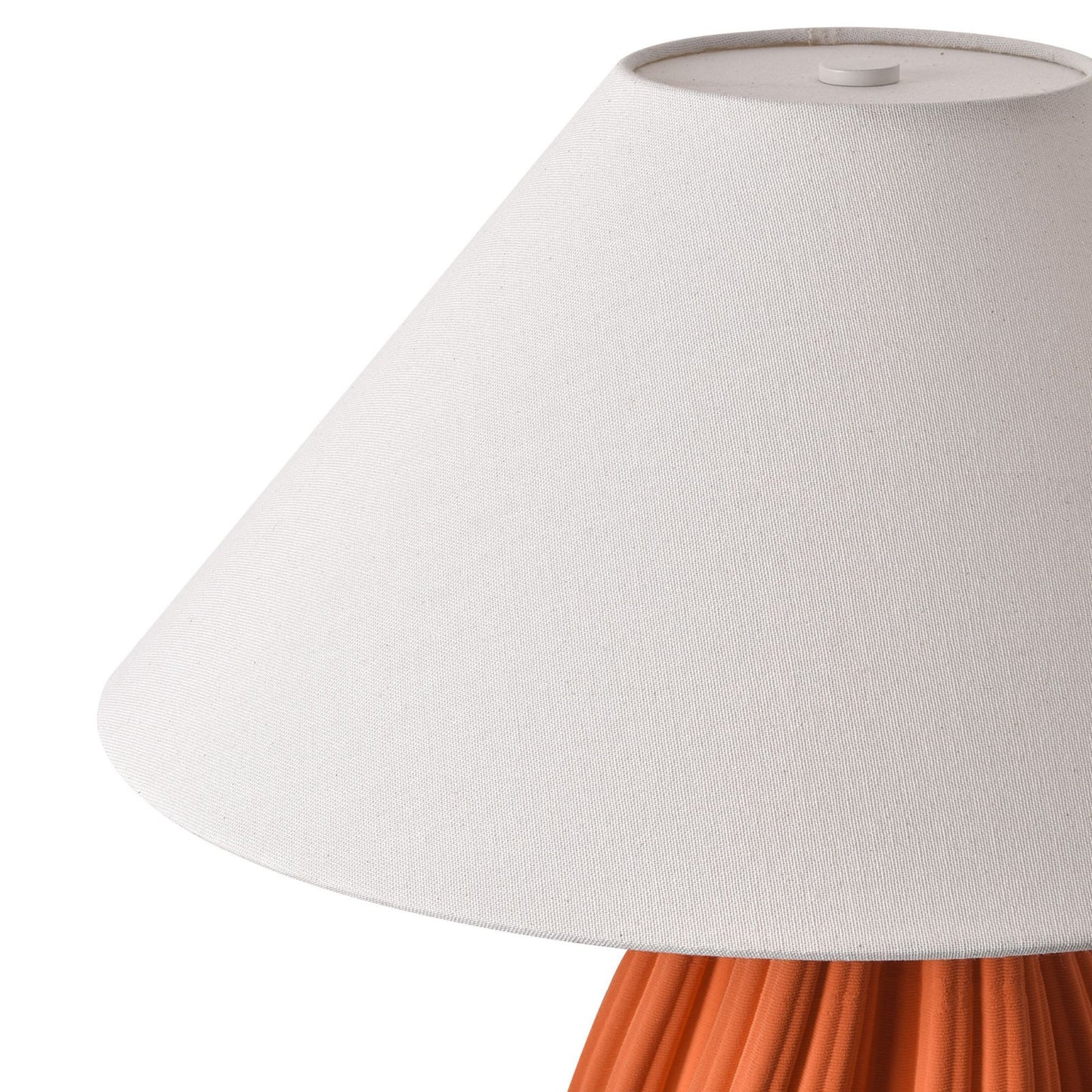 24" Orange Ceramic Bedside Table Lamp With White Empire Shade