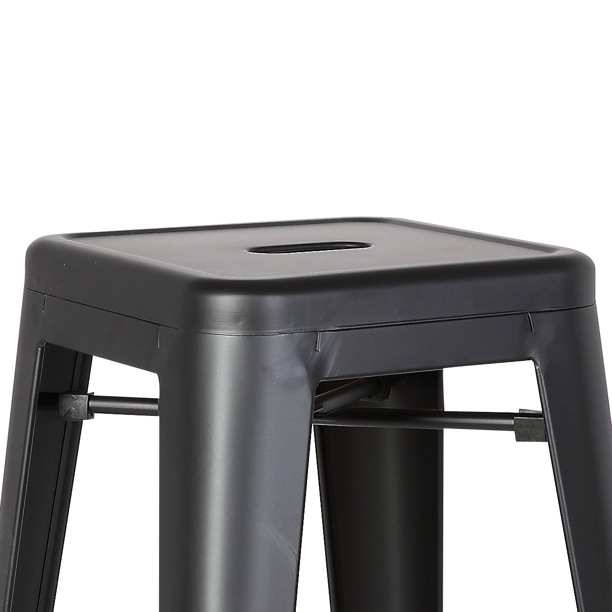 30" Matte Black Backless Metal Barstool With A Set Of 2