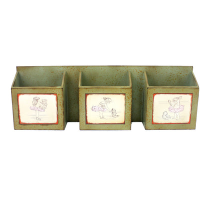 12" X 36" X 5" Green Rustic Horizontal - Newspaper & Magazine Rack