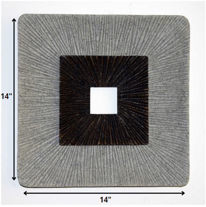 Brown & Gray Square Ribbed Wood Wall Art