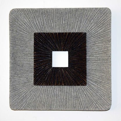 Brown & Gray Square Ribbed Wood Wall Art