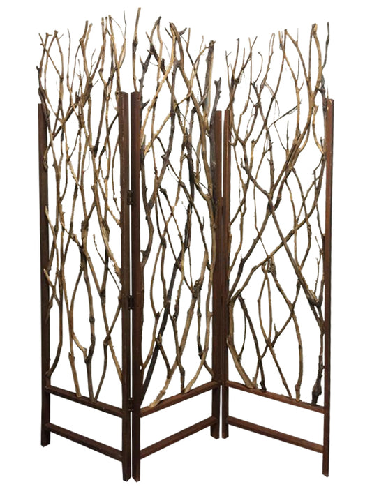 58" X 70" Brown Wood Tree  Screen