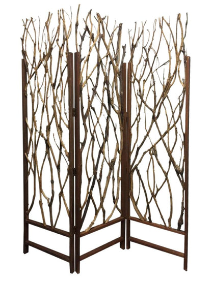 58" X 70" Brown Wood Tree  Screen
