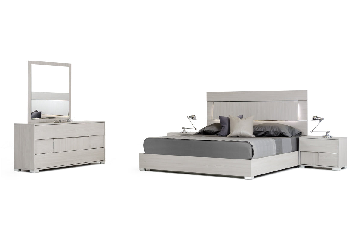 Contemporary Gray Middle Block 3 Drawer Dresser