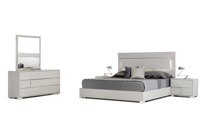 Contemporary Gray Middle Block 3 Drawer Dresser