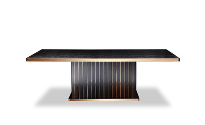 30" Black Crocodile And Rosegold Dining Table