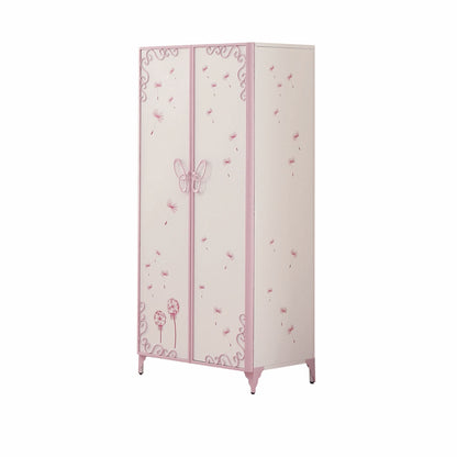 32" White And Light Purple Metal Dresser/Chest