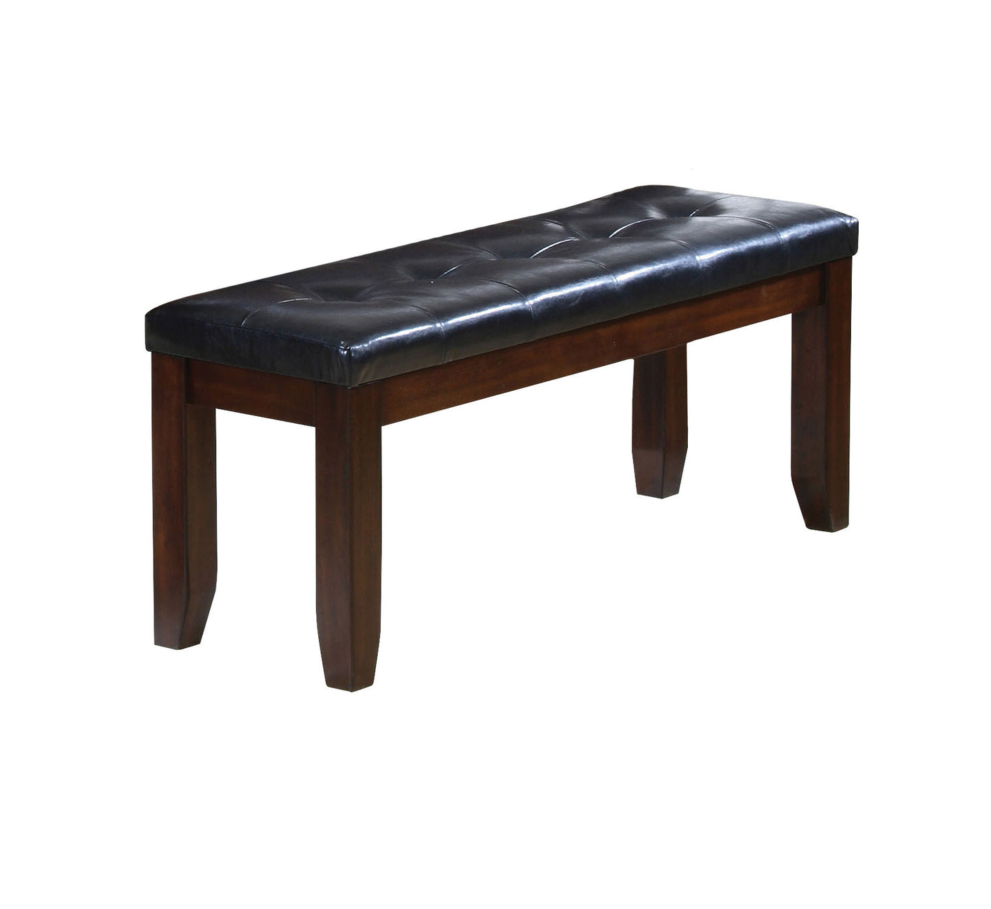 48" Black and Brown Upholstered PU Leather Bench