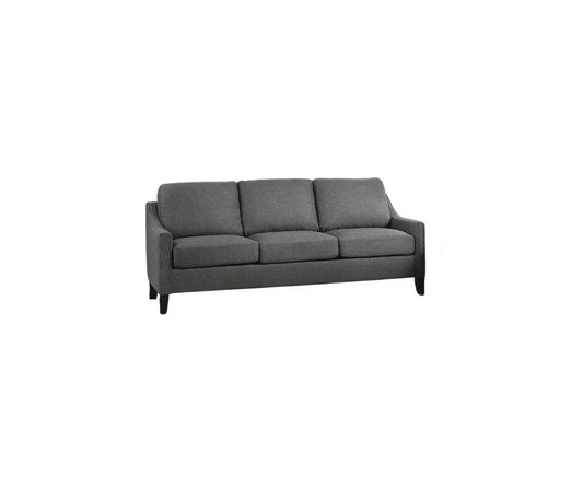 68" Gray Linen and Black Sofa