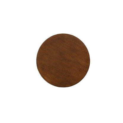 22" Brown Solid Wood Round Pedestal End Table