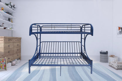 Navy Full Contemporary Metal Bunk Bed