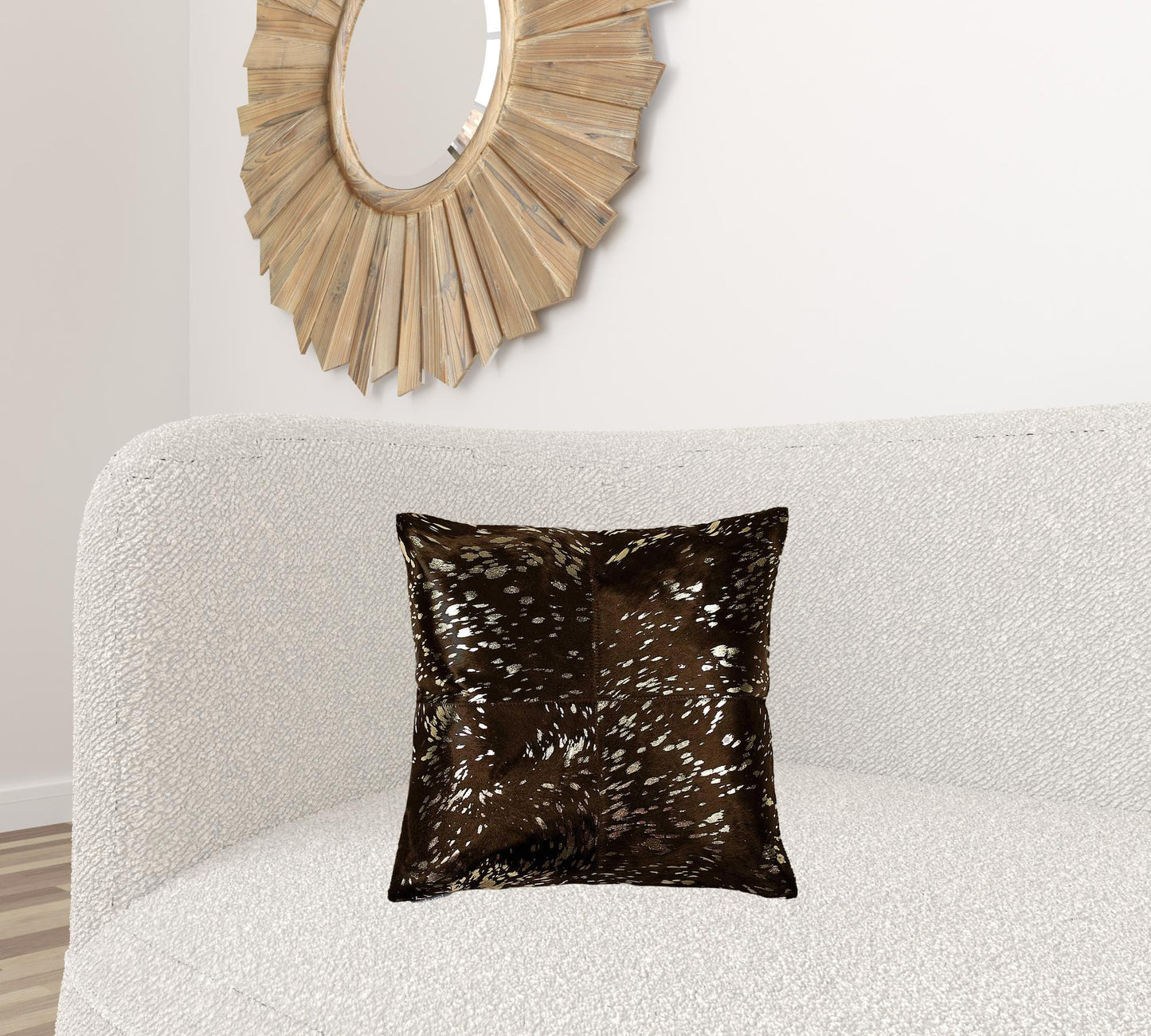 18" X 18" X 5" Gold And Chocolate Quattro  Pillow