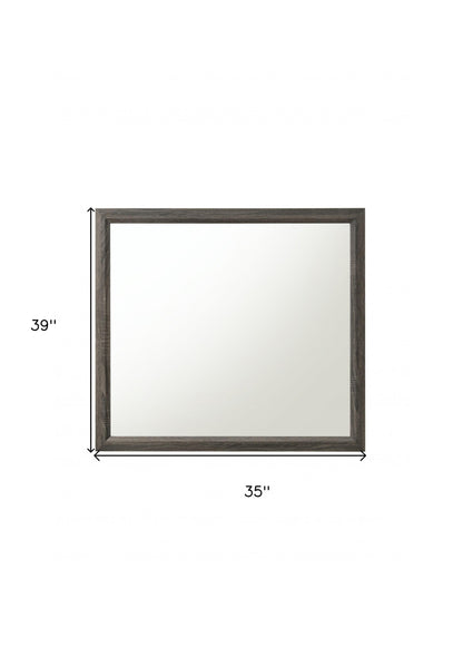 35" Rectangle Wall Mounted Accent Mirror With Frame