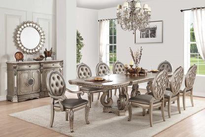 76" Champagne Solid Wood Dining Table