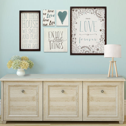 24 X 1 X 18 5Pcs Multi-Color Love Is Forever Wall Art