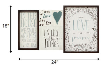 24 X 1 X 18 5Pcs Multi-Color Love Is Forever Wall Art