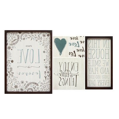 24 X 1 X 18 5Pcs Multi-Color Love Is Forever Wall Art