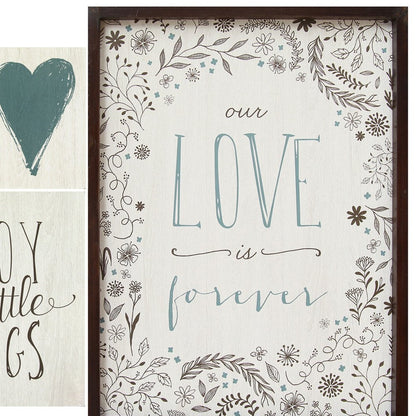 24 X 1 X 18 5Pcs Multi-Color Love Is Forever Wall Art