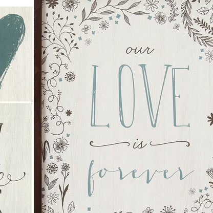 24 X 1 X 18 5Pcs Multi-Color Love Is Forever Wall Art