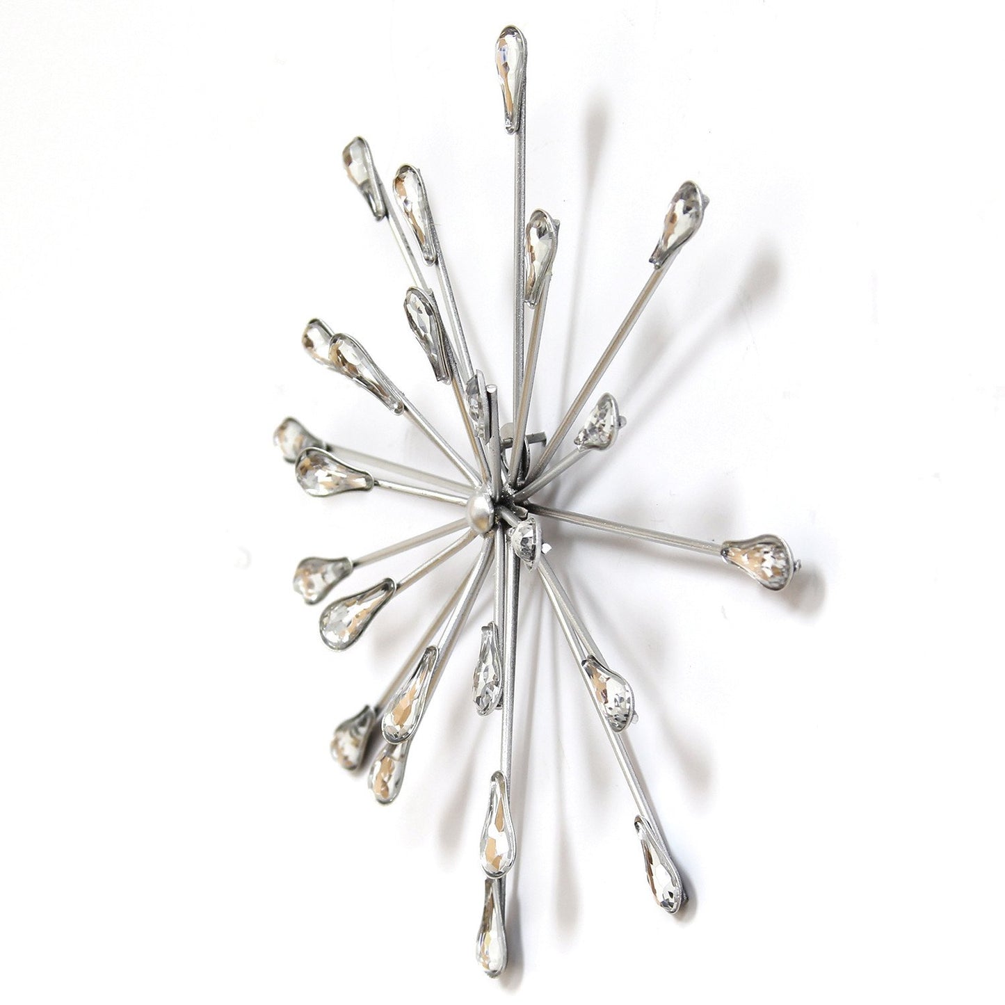 Set of Three Silver Finish Acrylic Burst Bling Wall Decor