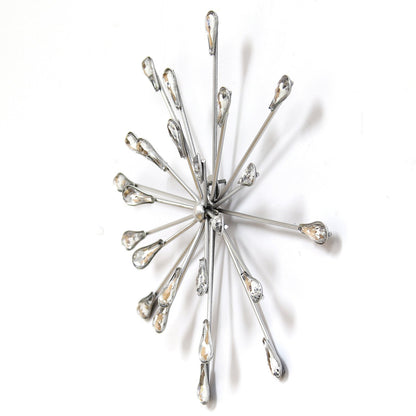 Set of Three Silver Finish Acrylic Burst Bling Wall Decor