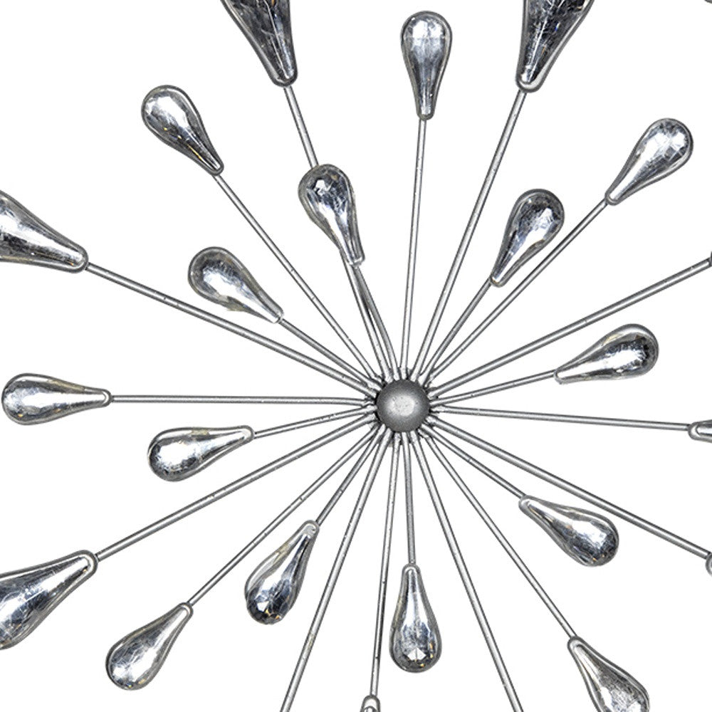Set of Three Silver Finish Acrylic Burst Bling Wall Decor