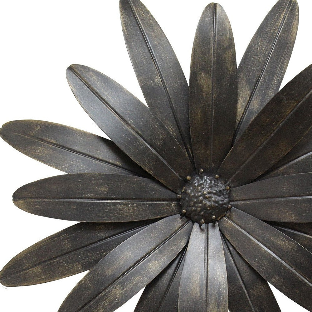 Gold Industrial Flower Metal Wall Decor
