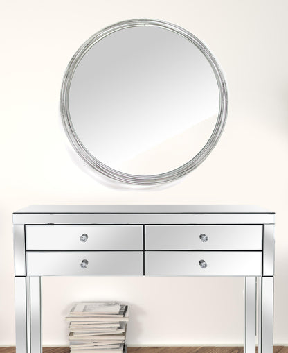 Silver Intertwined Frame Modern Wall Mirror