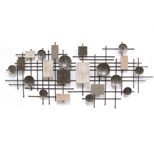 Distressed Industrial Metal And Wood Wall Decor