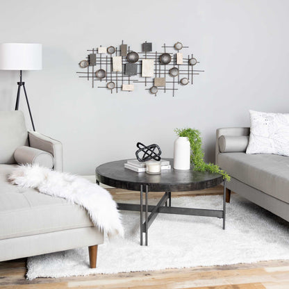 Distressed Industrial Metal And Wood Wall Decor