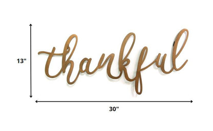 Bronze Thankful Metal Script Wall Decor