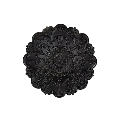 13" White Medallion Distressed Metal Wall Decor
