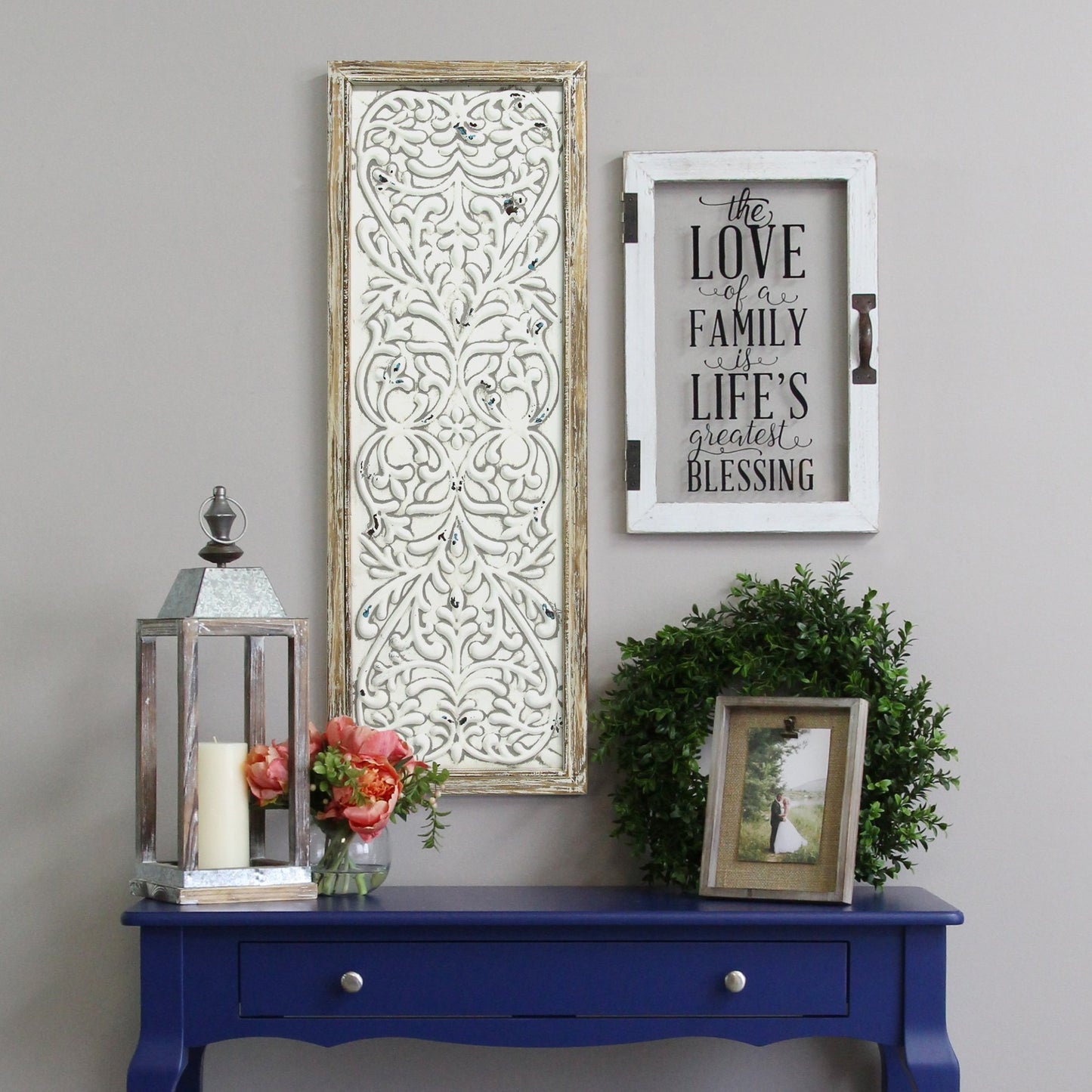 Life's Blessings" Metal Wood Wall Decor